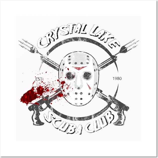 Friday the 13th - Crystal Lake Scuba Club - Splatter Variant Wall Art by millerdna